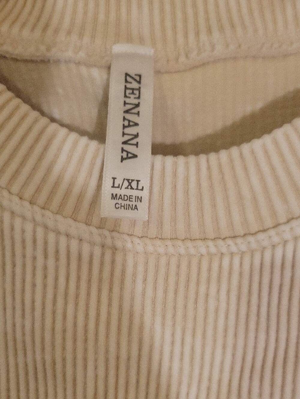 #31 Zenana Cream Ribbed Crop Tank Top BRAMI - Picture 2 of 2